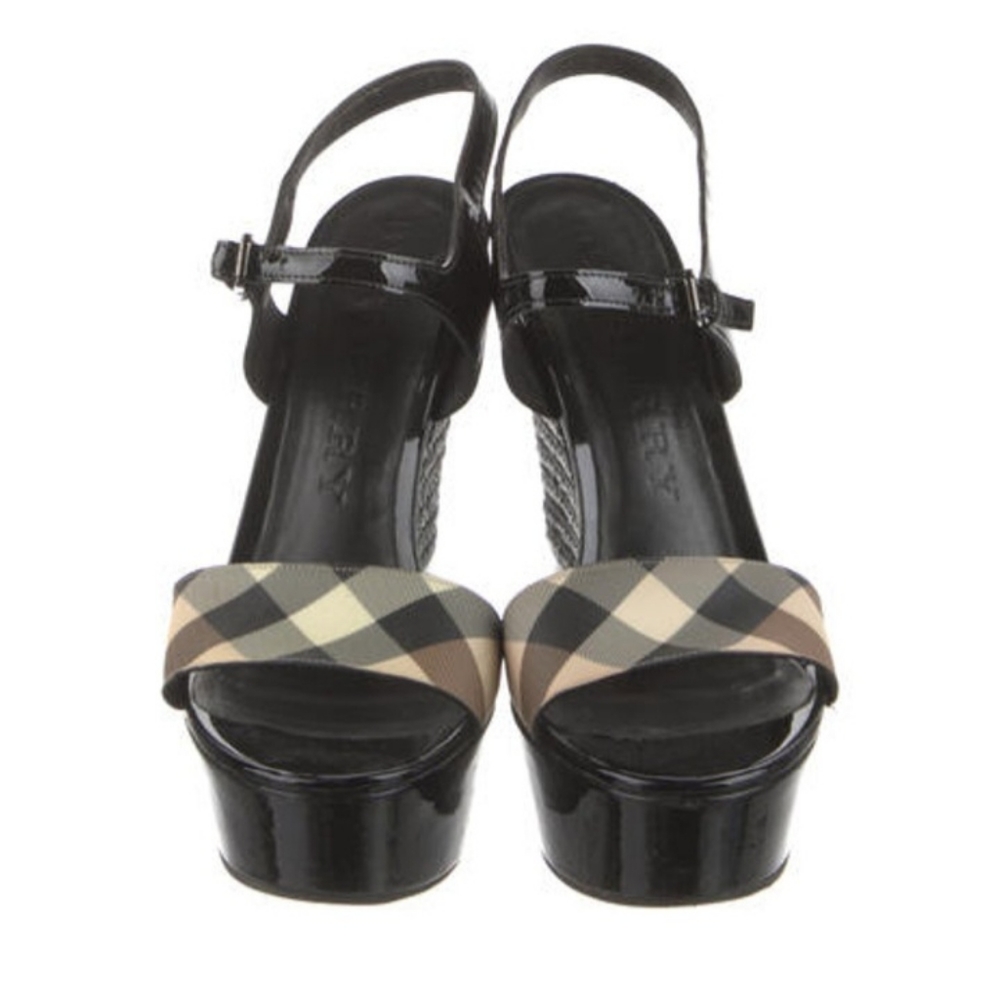 Burberry Nova Check Pattern Slingback Sandals